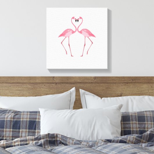 Mooie roze flamingos Love Canvas Afdruk (Insitu (Slaapkamer))