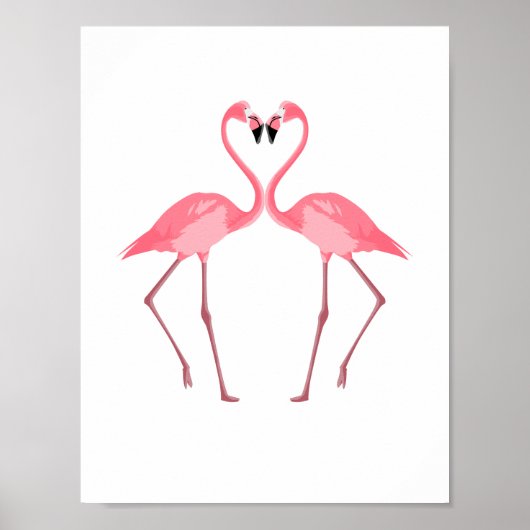 Mooie roze flamingos Love Poster (Voorkant)