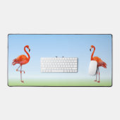 Mooie Roze Flamingo's & Monogram Bureaumat (Keyboard & Muis)