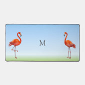 Mooie Roze Flamingo's & Monogram Bureaumat (Voorkant)