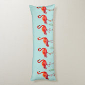 Mooie roze flamingos op lichtblauw lichaamskussen (Achterkant (Verticaal))