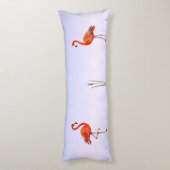 Mooie roze flamingos op lichtblauwe hoeden lichaamskussen (Achterkant (Verticaal))