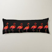 Mooie roze flamingos op zwart lichaamskussen (Achterkant)