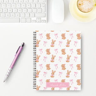 Mooie Roze Flirterige Strikken Konijnen Monogram N Notitieboek