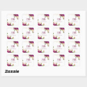 Mooie roze Floral 70ste verjaardag Vierkante Sticker (Vel)