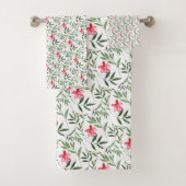 Mooie roze Floral Bad Handdoek (Insitu)