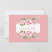 Mooie roze Floral Bedankkaart (Voorkant)