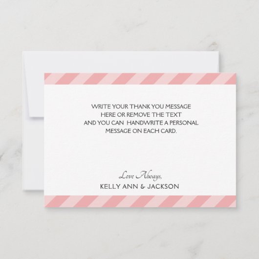 Mooie roze Floral Bedankkaart (Achterkant)