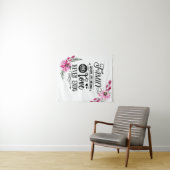 Mooie roze Floral Family Quote Wandkleed (In Situ (horizontaal))