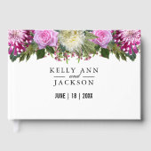 Mooie roze Floral Gastenboek (Voorkant)