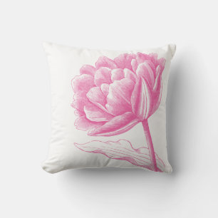 Mooie Roze Floral Illustratie Kussen