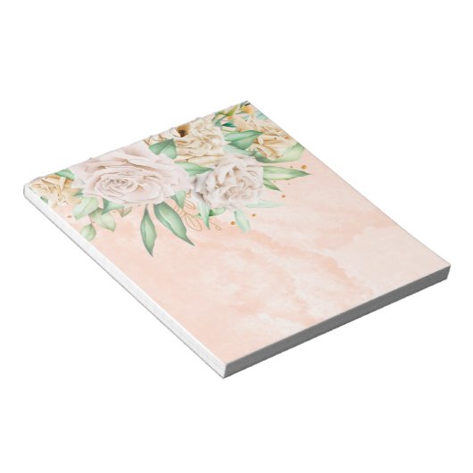 Mooie roze Floral Notitieblok (Schuin)