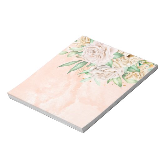 Mooie roze Floral Notitieblok (Linkerzijde)