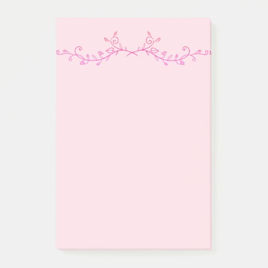 Mooie roze Floral Post-it® Notes (Voorkant)