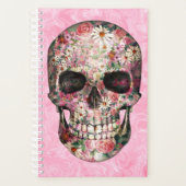 Mooie roze Floral schedel Planner (Voorkant)