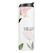 Mooie roze Floral Thermosbeker (Gedraaid links)