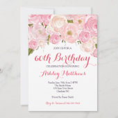 Mooie roze Floral Voman Birthday Kaart (Voorkant)