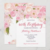 Mooie roze Floral Voman Birthday Kaart (Voorkant / Achterkant)