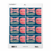 Mooie Roze Franse Macarons | Thuisgemaakte Macaron Etiket (Full Sheet)