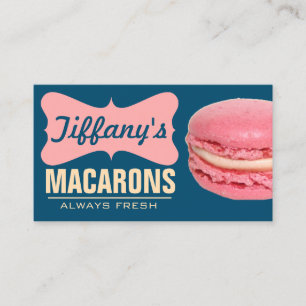 Mooie Roze Franse Macarons Thuisgemaakte Macaron Visitekaartje