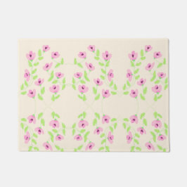 Mooie Roze Gebloemde Vloermat Deurmat