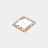 Mooie Roze Gele Bloemrijke Frame Monogram Post-it® Notes (Schuin)