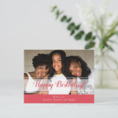 Mooie Roze Gelukkig Verjaardag Foto Ansichtkaart Briefkaart (Staand voorkant)