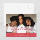 Mooie Roze Gelukkig Verjaardag Foto Ansichtkaart Briefkaart (Voorkant / Achterkant)