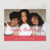 Mooie Roze Gelukkig Verjaardag Foto Ansichtkaart Briefkaart (Voorkant)