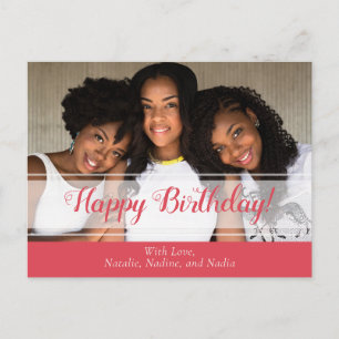 Mooie Roze Gelukkige Verjaardag Foto Ansichtkaart Briefkaart