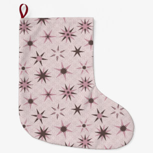 Mooie Roze Geo Sterren - patroon. Grote Kerstsok