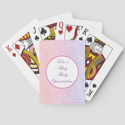 Mooie Roze Gepersonaliseerde Glitter Speelkaarten (Achterkant)