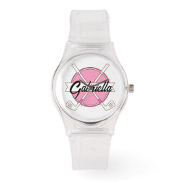 Mooie Roze Gepersonaliseerde Golfclubs Monogram Horloge