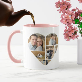Mooie Roze Gepersonaliseerde Hartvormige Liefdes F Mok