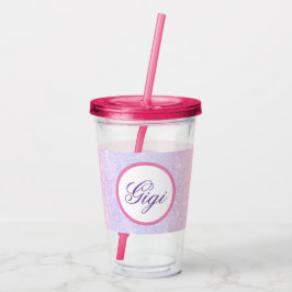 Mooie Roze Gepersonaliseerde Naam Glitters Acryl Drinkbeker
