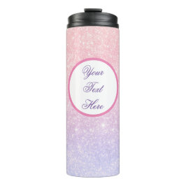 Mooie Roze Gepersonaliseerde Naam Glitters Thermosbeker