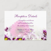 Mooie Roze Gerber-Margriet en Paarse Trouwset Informatiekaartje (Achterkant)