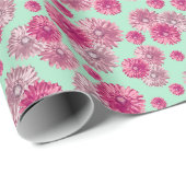 Mooie Roze Gerbera Daisy Bloemen Cadeaupapier (Rol Hoek)