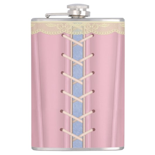 Mooie Roze Gespt Korset Heupfles (Voorkant)