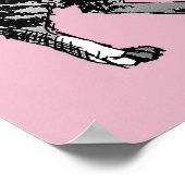 Mooie Roze Gestreepte Tabby Kat Katten Poster Kuns (Hoek)