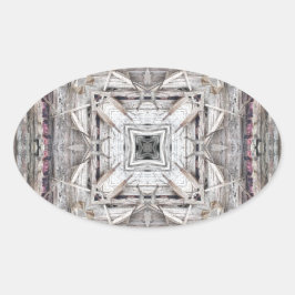 Mooie roze getinte Azteekse geïnspireerde patroon Ovale Sticker