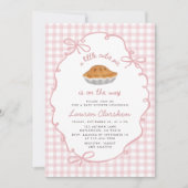 Mooie Roze Gingham Baby Shower  Kaart (Voorkant)