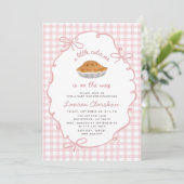 Mooie Roze Gingham Baby Shower  Kaart (Staand voorkant)