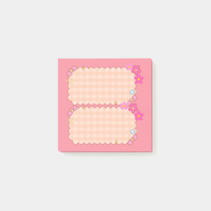 Mooie Roze Gingham Bloem Coquette Post-it Notities Post-it® Notes