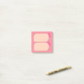 Mooie Roze Gingham Bloem Coquette Post-it Notities Post-it® Notes (Op bureau)