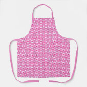 Mooie Roze Gingham met Pootafdrukken Patroon Schort (Voorkant)