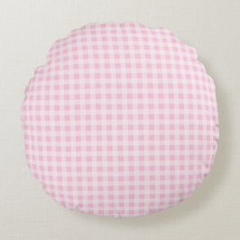 Mooie Roze Gingham Streep Rond Kussen