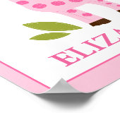 MOOIE ROZE GIRAFFE MEISJE AANGEGEVEN NAAM PRINT (Hoek)