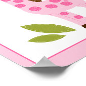 MOOIE ROZE GIRAFFE MUURKUNST AFDRUK POSTER (Hoek)