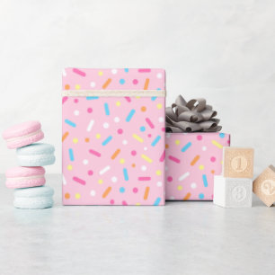 Mooie Roze Glazuur met Strooigoed Donut Cadeaupapier